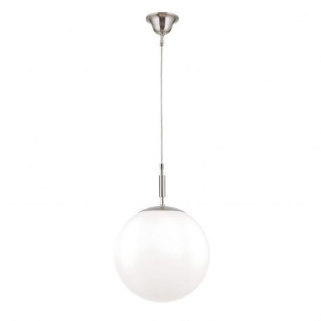 Iluminat interior - Lustra, Pendul realizat manual ARTDESIGN 30cm, crom satinat/ alb opac