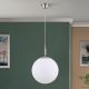Iluminat interior - Lustra, Pendul realizat manual ARTDESIGN 30cm, crom satinat/ alb opac