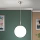 Iluminat interior - Lustra, Pendul realizat manual ARTDESIGN 30cm, crom satinat/ alb opac