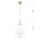 Iluminat interior - Lustra, Pendul realizat manual ARTDESIGN 30cm, alama mat/ alb opac