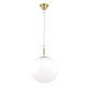 Iluminat interior - Lustra, Pendul realizat manual ARTDESIGN 30cm, alama mat/ alb opac