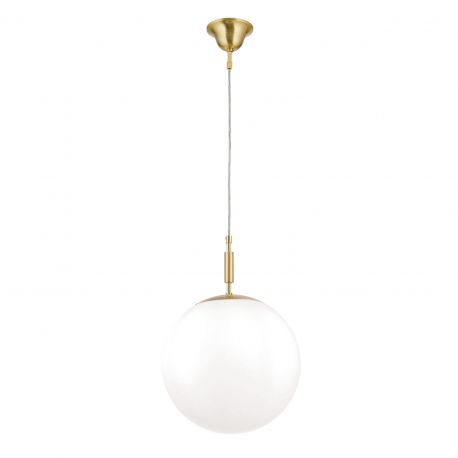 Iluminat interior - Lustra, Pendul realizat manual ARTDESIGN 30cm, alama mat/ alb opac