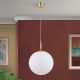 Iluminat interior - Lustra, Pendul realizat manual ARTDESIGN 30cm, alama mat/ alb opac