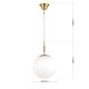 Iluminat interior - Lustra, Pendul realizat manual ARTDESIGN 25cm, alama mat/ alb opac