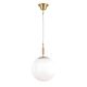 Iluminat interior - Lustra, Pendul realizat manual ARTDESIGN 25cm, alama mat/ alb opac