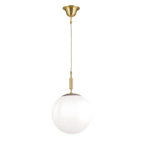 Iluminat interior - Lustra, Pendul realizat manual ARTDESIGN 25cm, alama mat/ alb opac