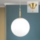 Iluminat interior - Lustra, Pendul realizat manual ARTDESIGN 25cm, alama mat/ alb opac