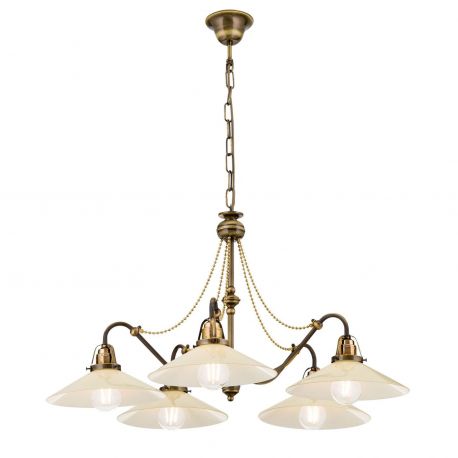 Candelabre, Lustre - Lustra realizata manual design rustic ARTDESIGN 5L, patina/ champagne