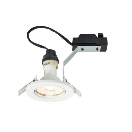 Spoturi tavan fals - Set de 5 spoturi incastrabile directionabile cu bec GU10 2700K Canis alb