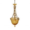 Lustra suspendata clasica LUX realizata manual Amber