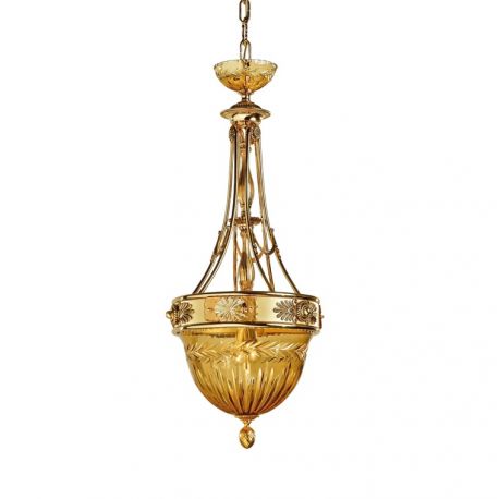 Candelabre, Lustre - Lustra suspendata clasica LUX realizata manual Amber