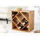 Masute Living - Raft pentru sticle vin/ Masuta laterala CUBUS 40cm sheesham