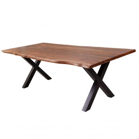 Mese dining - Masa design industrial Amazonas X 180cm natur Sheesham