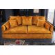 Canapele - Canapea confortabila Heaven 205cm, catifea galben mustar