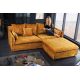 Banchete-Tabureti - Taburete confortabil, suport pentru picioare Heaven 100cm, catifea galben mustar