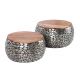 Masute Living - Set de 2 masute design unicat Stone Mosaic, argintiu