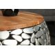 Masute Living - Set de 2 masute design unicat Stone Mosaic, argintiu