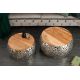 Masute Living - Set de 2 masute design unicat Stone Mosaic, argintiu