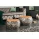 Masute Living - Set de 2 masute design unicat Stone Mosaic, argintiu