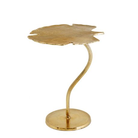 Masute Living - Masuta auxiliara cu aspect deosebit Ginkgo Leafs 53cm, auriu