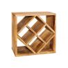 Raft pentru sticle vin/ Masuta laterala CUBUS 40cm mango