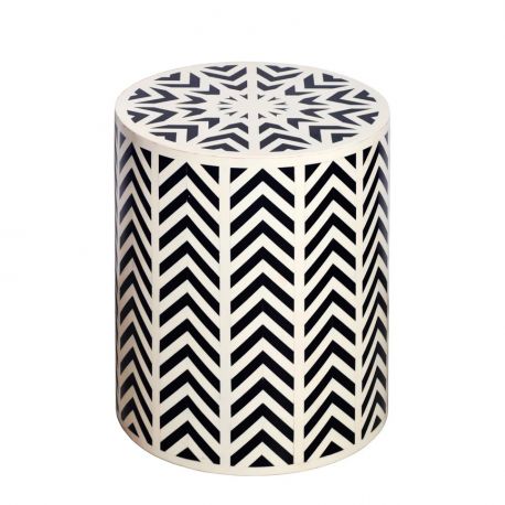 Masute Living - Masuta auxiliara design unicat Bone Inlay 45cm