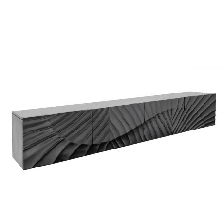 Comode - Comoda TV suspendata din lemn de mango Scorpion 200cm, negru