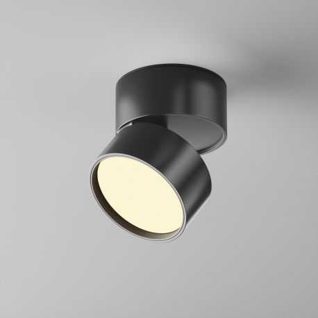 Plafoniere cu spoturi, Spoturi aplicate - Spot LED aplicat directionabil Onda negru 2700K