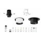 Spoturi tavan fals - Spot LED incastrabil directionabil Halo F negru