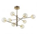 Lustra cu 8 surse de lumina EQUINOXE SP8 antique brass/ faded amber