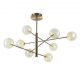 Lustra cu 8 surse de lumina EQUINOXE SP8 antique brass/ faded amber