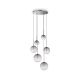 Lustra cu 6 pendule EQUINOXE SP6 antique crom/ faded smoky