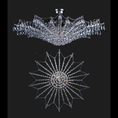 Plafoniere Cristal Bohemia - Plafoniera moderna cristal Bohemia 120cm