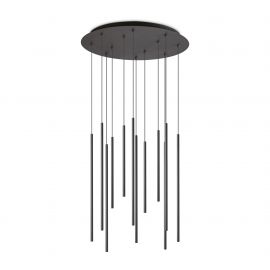 Lustra cu 12 pendule LED design tubular FILO sp12 2700k negru