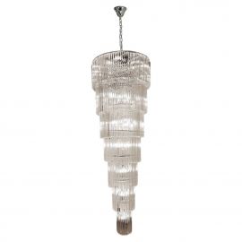 Corpuri de iluminat Lustre pentru casa scarii - Lustra spectaculoasa pentru casa scarii sau hol LUXE crom, H-330cm