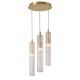 Pendule, Lustre suspendate - Lustra cu 3 pendule design modern ARIA alama periata