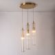 Pendule, Lustre suspendate - Lustra cu 3 pendule design modern ARIA alama periata