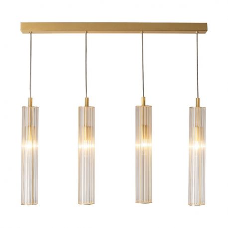 Pendule, Lustre suspendate - Lustra cu 4 pendule design modern ARIA alama periata