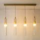 Pendule, Lustre suspendate - Lustra cu 4 pendule design modern ARIA alama periata