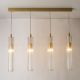 Pendule, Lustre suspendate - Lustra cu 4 pendule design modern ARIA alama periata