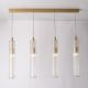 Pendule, Lustre suspendate - Lustra cu 4 pendule design modern ARIA alama periata