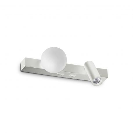 Aplice, corpuri de iluminat pentru pereti - Aplica LED stil minimalist Ping pong ap alba