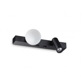 Aplice, corpuri de iluminat pentru pereti - Aplica LED stil minimalist Ping pong ap negru
