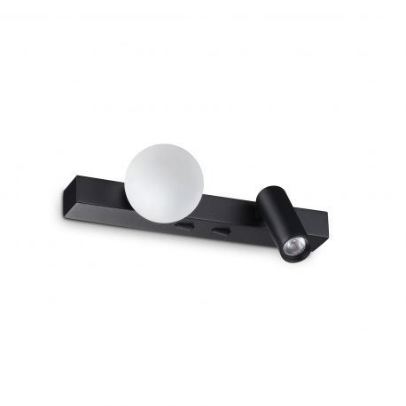 Aplice, corpuri de iluminat pentru pereti - Aplica LED stil minimalist Ping pong ap negru