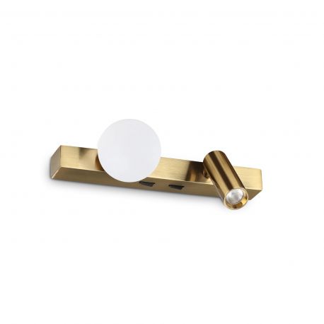 Aplice, corpuri de iluminat pentru pereti - Aplica LED stil minimalist Ping pong ap alama