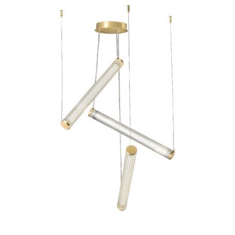 Iluminat inteligent - Lustra LED smart cu telecomanda COMO alama periata