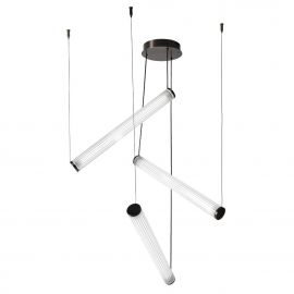 Iluminat inteligent - Lustra LED smart cu telecomanda COMO titan periat
