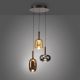 Pendule, Lustre suspendate - Lustra cu 3 pendule LED, inaltime reglabila, sticla, multicolor, IRIDES