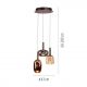 Pendule, Lustre suspendate - Lustra cu 3 pendule LED, inaltime reglabila, sticla, multicolor, IRIDES
