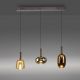 Pendule, Lustre suspendate - Lustra cu 3 pendule LED, inaltime reglabila, sticla, multicolor, IRIDES